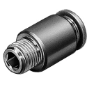 Festo QS Series Pneumatic Fitting 10mm Push-in, Male Thread 1/2 in R Brass Nickel Plated QS-1/2-10-I