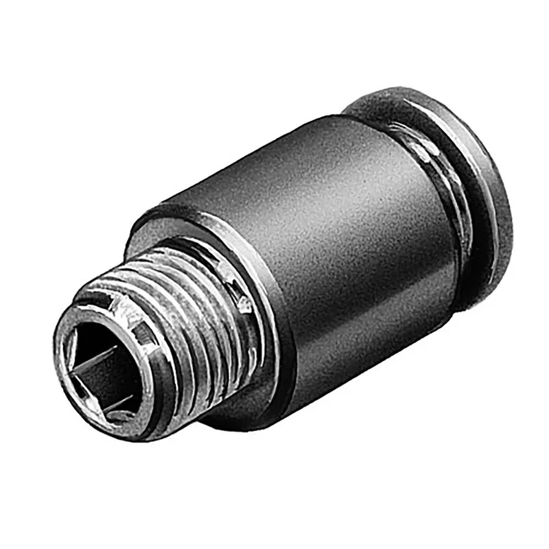 Festo QS Series Pneumatic Fitting 10mm Push-in, Male Thread 1/2 in R Brass Nickel Plated QS-1/2-10-I
