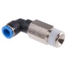 Festo Nickel Plated Brass Pneumatic Fitting Male R 1/2 in Metric G R Push-in, QSLL-1/2-10