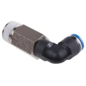 Festo Nickel Plated Brass Pneumatic Fitting Male R 1/2 in Metric G R Push-in, QSLL-1/2-10