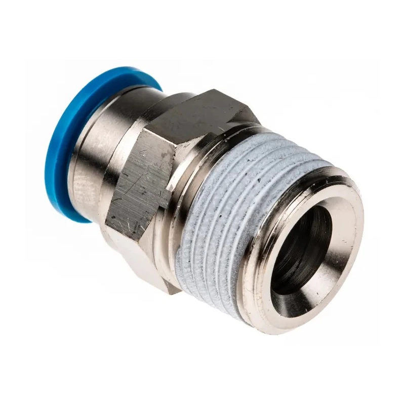 Festo Pneumatic Fitting 12mm Push-in, Male, 1/2 in R Threaded Connection QS-1/2-12