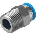 Festo Pneumatic Fitting 12mm Push-in, Male, 1/2 in R Threaded Connection QS-1/2-12