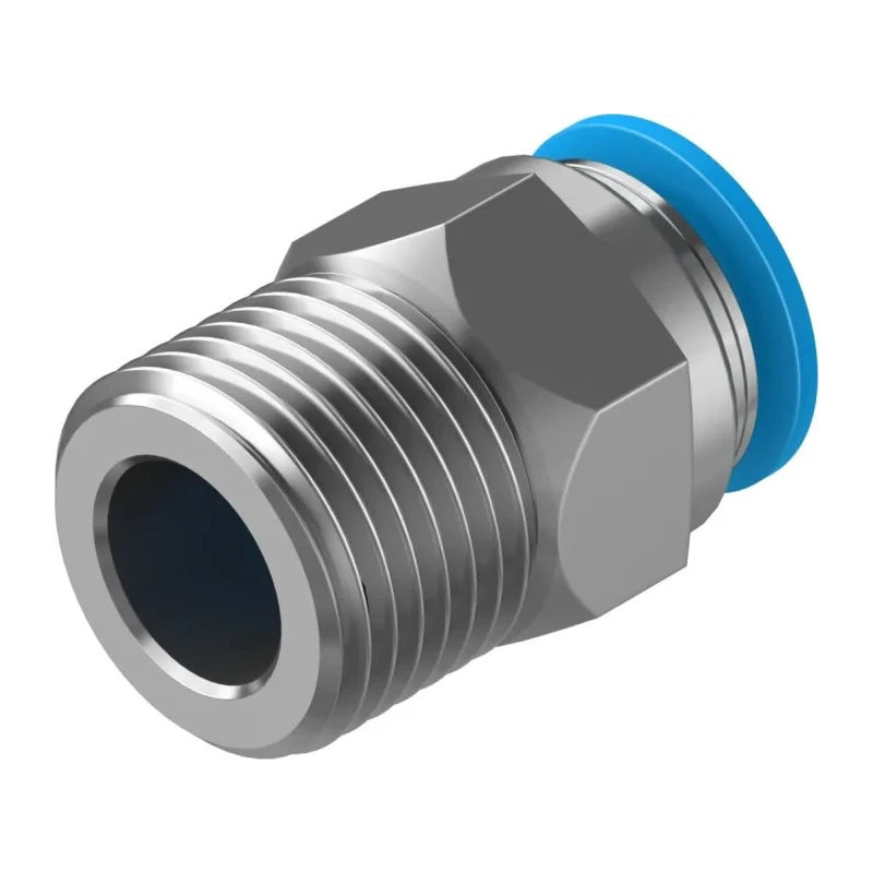 Festo Pneumatic Fitting 12mm Push-in, Male, 1/2 in R Threaded Connection QS-1/2-12