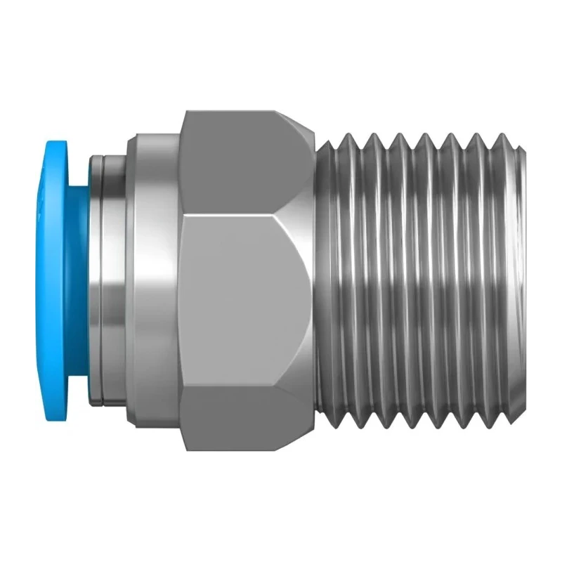 Festo Pneumatic Fitting 12mm Push-in, Male, 1/2 in R Threaded Connection QS-1/2-12