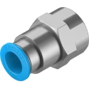Festo Pneumatic Fitting Push-in 12mm to G 1/2 Female Threaded Adaptor Nickel-Plated Brass 14 bar 80°C QSF-1/2-12-B