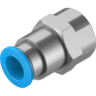 Festo Pneumatic Fitting Push-in 12mm to G 1/2 Female Threaded Adaptor Nickel-Plated Brass 14 bar 80°C QSF-1/2-12-B