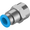 Festo Pneumatic Fitting Push-in 12mm to G 1/2 Female Threaded Adaptor Nickel-Plated Brass 14 bar 80°C QSF-1/2-12-B