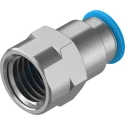 Festo Pneumatic Fitting Push-in 12mm to G 1/2 Female Threaded Adaptor Nickel-Plated Brass 14 bar 80°C QSF-1/2-12-B