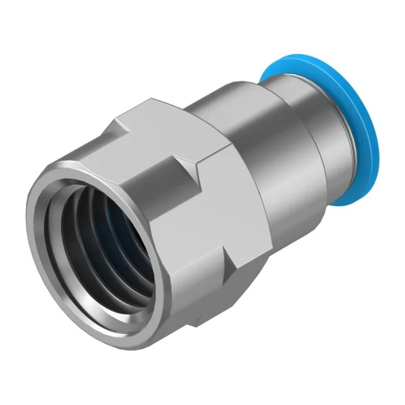 Festo Pneumatic Fitting Push-in 12mm to G 1/2 Female Threaded Adaptor Nickel-Plated Brass 14 bar 80°C QSF-1/2-12-B