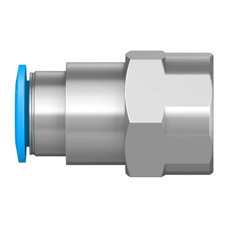 Festo Pneumatic Fitting Push-in 12mm to G 1/2 Female Threaded Adaptor Nickel-Plated Brass 14 bar 80°C QSF-1/2-12-B