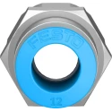 Festo Pneumatic Fitting Push-in 12mm to G 1/2 Female Threaded Adaptor Nickel-Plated Brass 14 bar 80°C QSF-1/2-12-B
