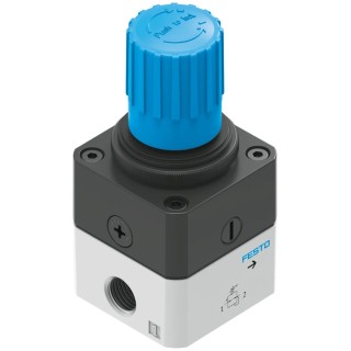 Festo Pneumatic Regulator LRP Series G 1/4 Inlet Connection 12 Bar Max Operating Pressure Aluminium Body LRP-1/4-10