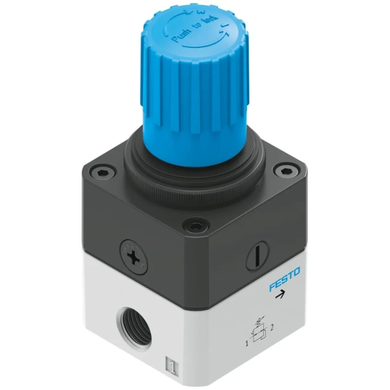 Festo Pneumatic Regulator LRP Series G 1/4 Inlet Connection 12 Bar Max Operating Pressure Aluminium Body LRP-1/4-10