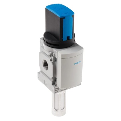 Festo Rotary Pneumatic Manual Control Valve MS Series, G 1/4, Aluminium Body, 3/2 Valve Function, 14 bar MS4-EM1-1/4-S