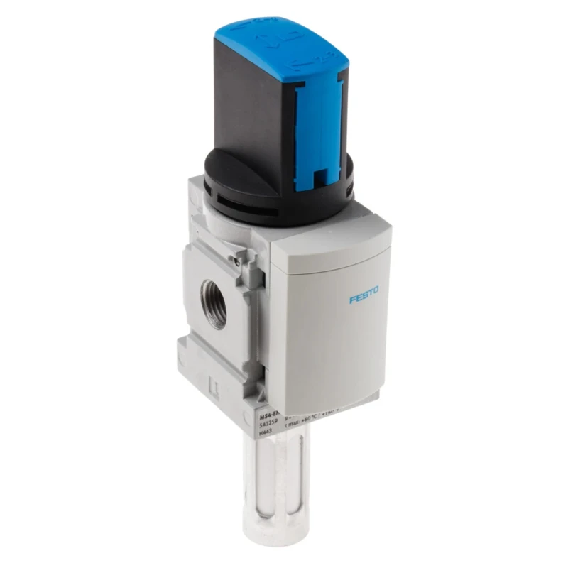 Festo Rotary Pneumatic Manual Control Valve MS Series, G 1/4, Aluminium Body, 3/2 Valve Function, 14 bar MS4-EM1-1/4-S