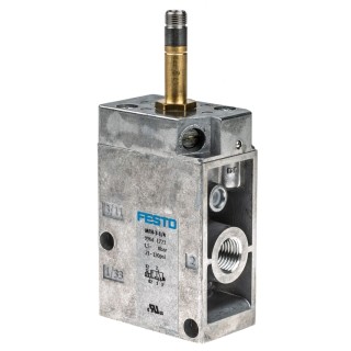 Festo Pneumatic Solenoid Valve 3/2 Way Closed Monostable Electric G Threaded Port 1/4 in Aluminium Body MFH-3-1/4