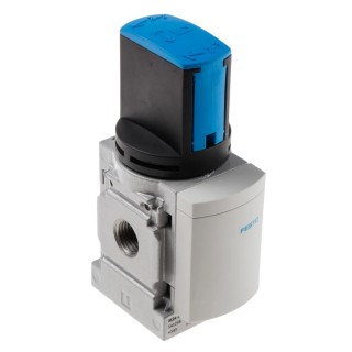 Festo Rotary Knob Pneumatic Manual Control Valve MS Series, ISO 1179-1, ISO 228-1 G 1/4, 14 bar Pressure MS4-EM1-1/4