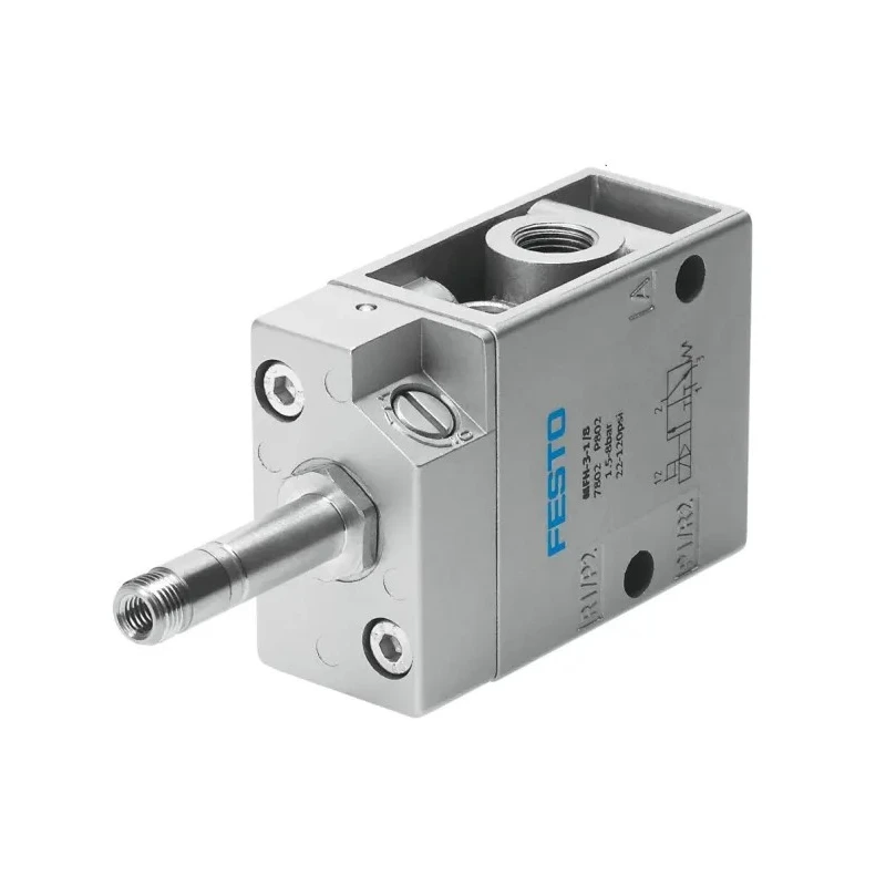 Festo Pneumatic Solenoid Valve 3/2 Way Closed Monostable Electric G 1/8 Port Aluminium Body 500L/min Flow MFH-3-1/8