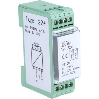 LKMelectronic Temperature Transmitter PT100 Input 35V, Operating Temp Range -40°C to 85°C LKM 224/2