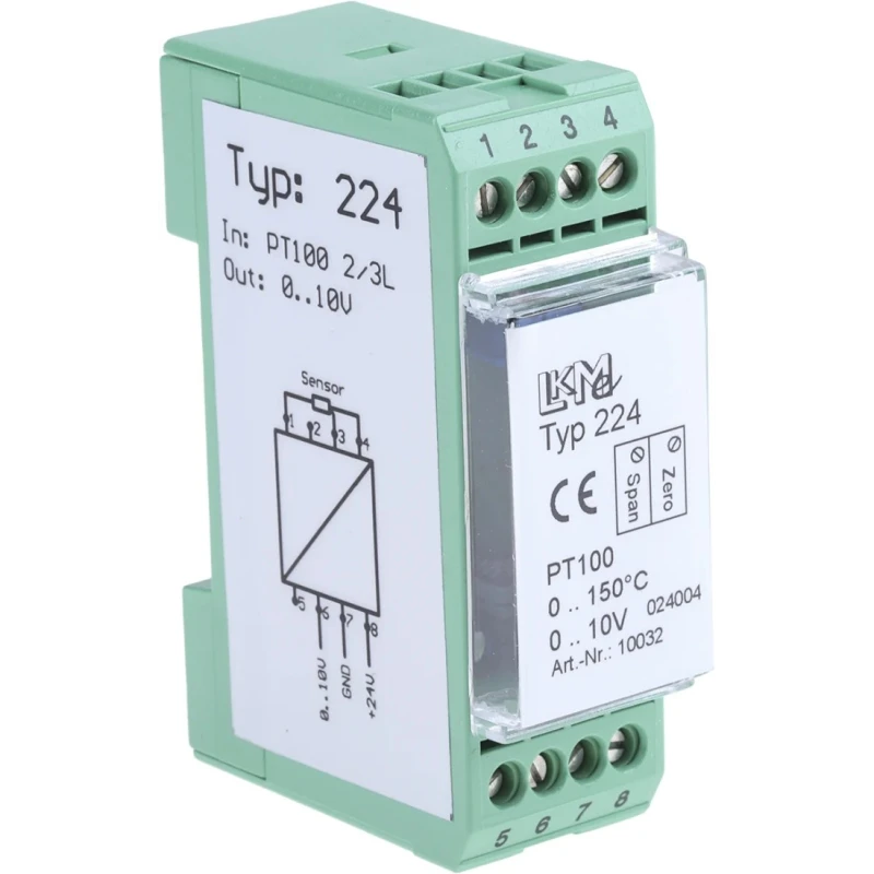 LKMelectronic Temperature Transmitter PT100 Input 35V, Operating Temp Range -40°C to 85°C LKM 224/2
