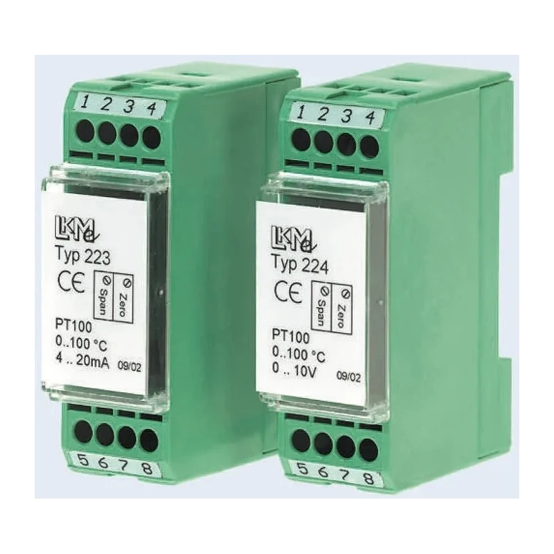 LKMelectronic Temperature Transmitter PT100 Input 0 to 200°C 0-10 V Output 35V Supply LKM 224/3