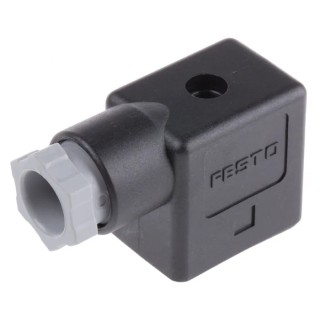 Festo MSSD Series 3-Pole DIN 43650 B Female Solenoid Connector, 16A Current, 250V Voltage MSSD-F