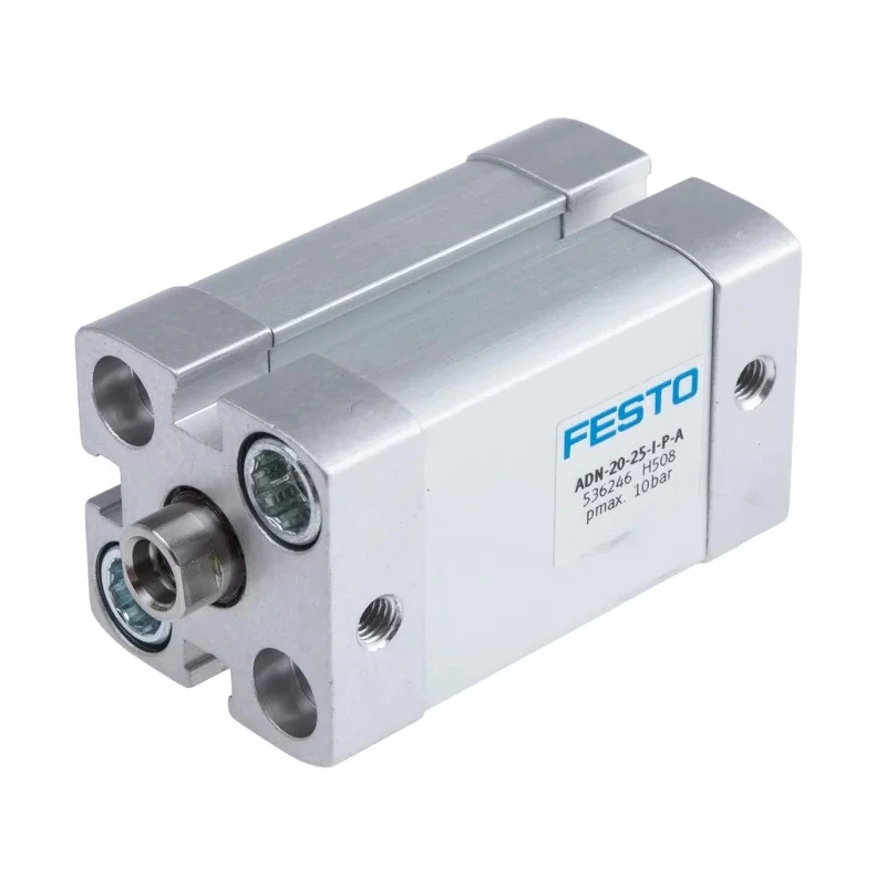 Festo Pneumatic Cylinder ADN Series 20mm Bore, 25mm Stroke, Double Acting, Aluminium Body, Through Hole Mount ADN-20-25-I-P-A