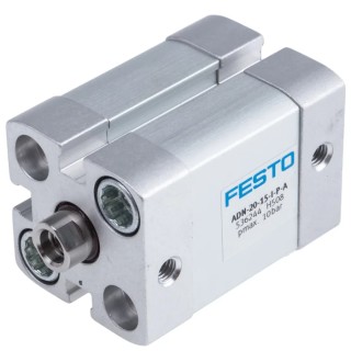 Festo Pneumatic Cylinder ADN Series Double Acting, 20 mm Bore, 15 mm Stroke, Aluminium Body, Model ADN-20-15-I-P-A