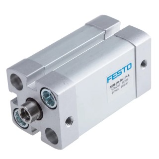 Festo Pneumatic Cylinder 20mm Bore, 30mm Stroke, Aluminium Body, Double Acting, Flexible Cushioning ADN-20-30-I-P-A
