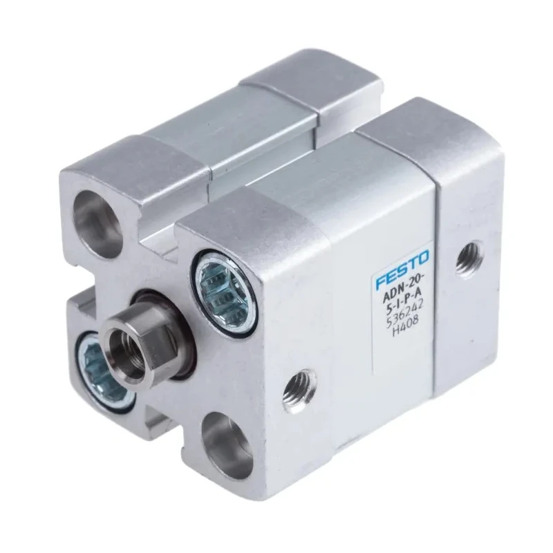 Festo Pneumatic Cylinder ADN-20-5-I-P-A, 20 mm Bore, 5 mm Stroke, Double Acting, Aluminium Body, 10 bar Pressure