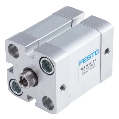 Festo Pneumatic Cylinder Double Acting 25mm Bore, 15mm Stroke, Aluminium Body, ADN-25-15-I-P-A