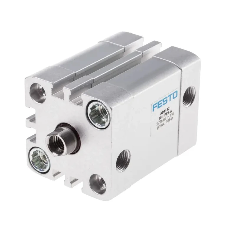 Festo Pneumatic Cylinder ADN Series Double Acting, 32 mm Bore, 20 mm Stroke, Aluminium Body, ISO 21287 ADN-32-20-I-PPS-A