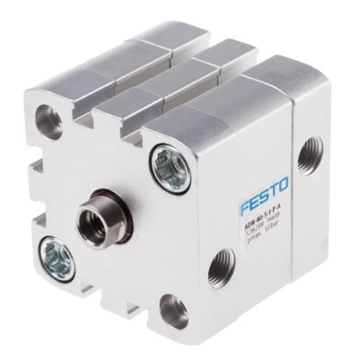 Festo Pneumatic Cylinder Double Acting 40mm Bore, 5mm Stroke, Aluminium Body, Through Hole Mounting ADN-40-5-I-P-A