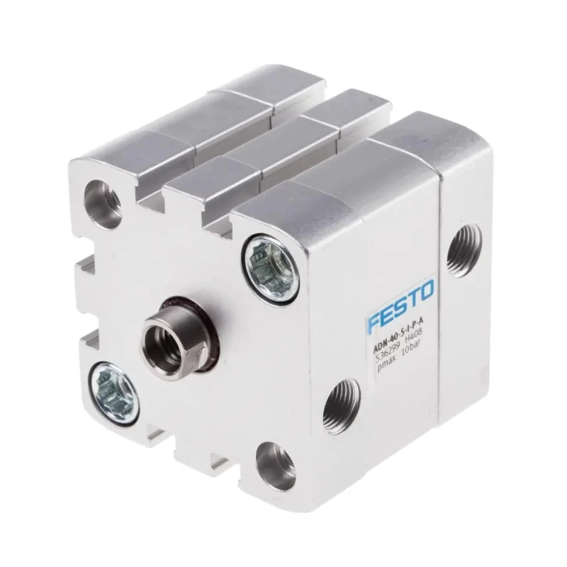 Festo Pneumatic Cylinder Double Acting 40mm Bore, 5mm Stroke, Aluminium Body, Through Hole Mounting ADN-40-5-I-P-A