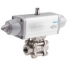 Festo 3-Way Ball Valve with T-Shaped Hole Pneumatic Actuated Valve 5.6 bar VZBA-1/2"-GG-63-T-22-F0304-V4V4T-PS15-R-90-4-C