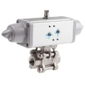 Festo 3-Way Ball Valve with T-Shaped Hole Pneumatic Actuated Valve 5.6 bar VZBA-1/2"-GG-63-T-22-F0304-V4V4T-PS15-R-90-4-C