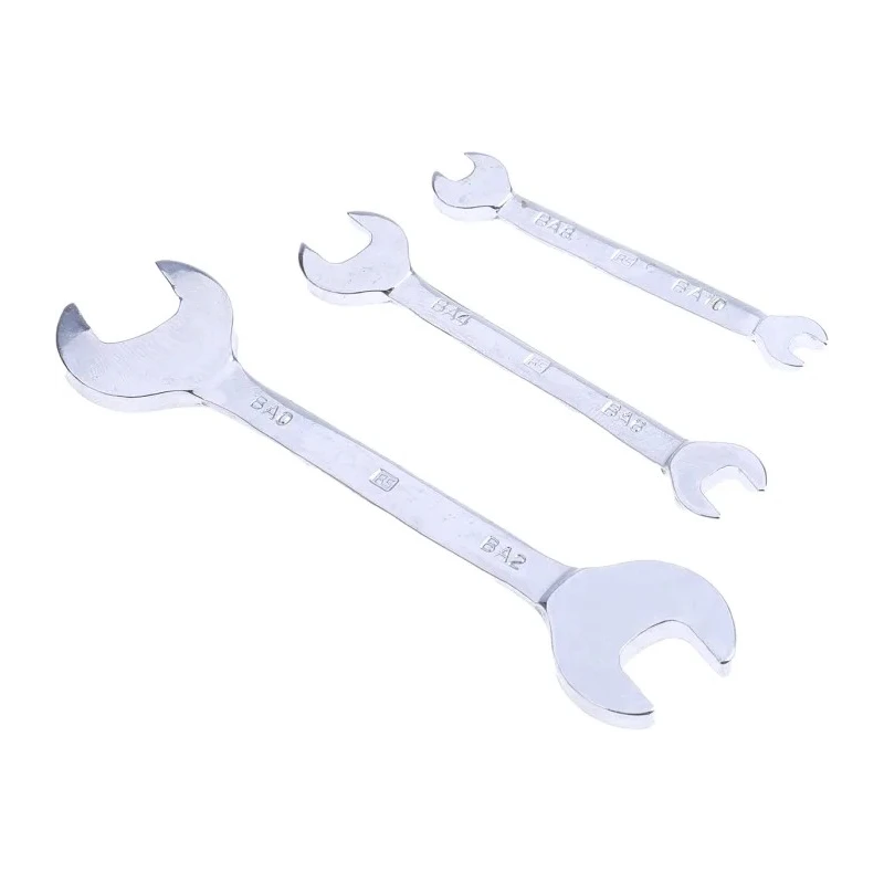 RS PRO 3-Piece Open End Spanner Set BA 4 x BA 6, BA 0 x BA 2, BA 8 x BA 10 Chrome Vanadium Steel 449-9555