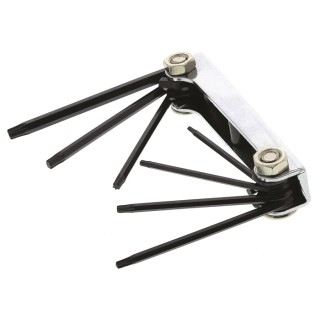 RS PRO 7-Piece Torx Key Set Chrome Vanadium Steel, Gun Metal Finish, T6 to T20 450-0037