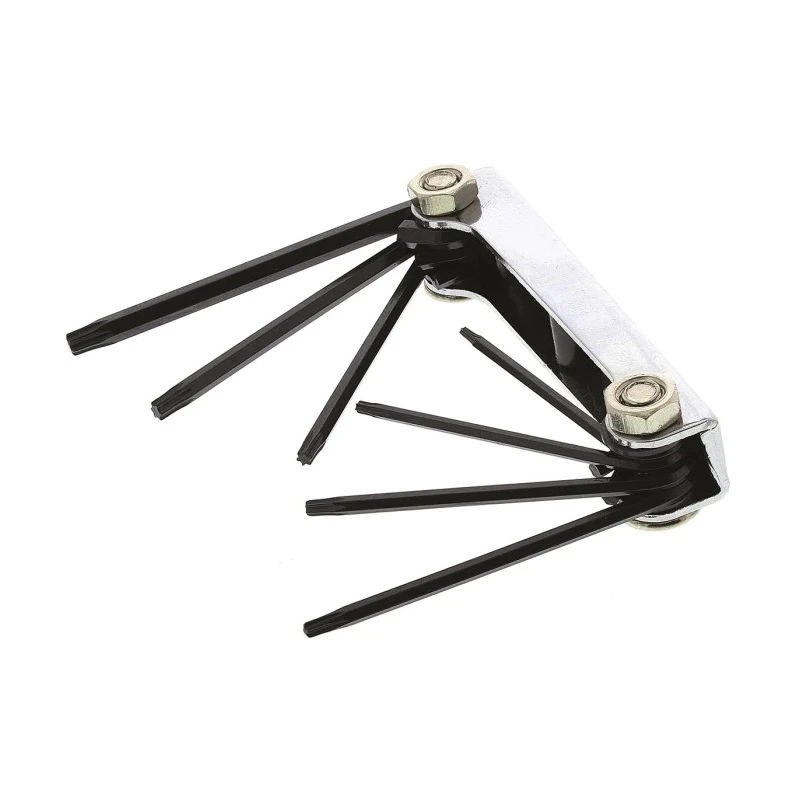 RS PRO 7-Piece Torx Key Set Chrome Vanadium Steel, Gun Metal Finish, T6 to T20 450-0037