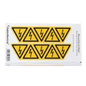 Wolk Yellow Foil Safety Label Warning for Dangerous Electrical Voltage Text 50 mm x 46 mm 30.0350