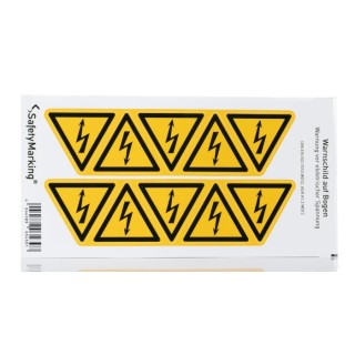 Wolk Yellow Foil Safety Label Warning for Dangerous Electrical Voltage Text 50 mm x 46 mm 30.0350