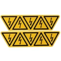 Wolk Yellow Foil Safety Label Warning for Dangerous Electrical Voltage Text 50 mm x 46 mm 30.0350