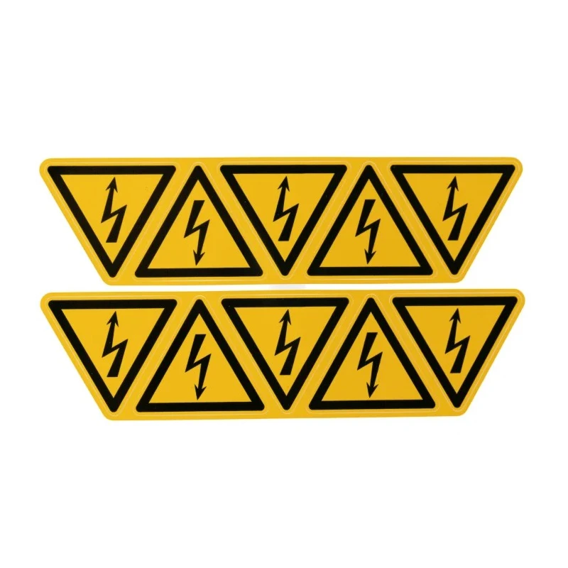 Wolk Yellow Foil Safety Label Warning for Dangerous Electrical Voltage Text 50 mm x 46 mm 30.0350
