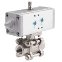 Festo Pneumatic Actuated 3-Way Ball Valve with T-Shaped Hole Stainless Steel 63 VZBA-1/2"-GG-63-T-22-F0304-V4V4T-PP15-R-90-C