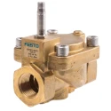 Festo Pneumatic Solenoid Valve 2/2 Solenoid Spring G Brass Body 3/4 in Port Size 6.8W Power VZWM-L-M22C-G34-F4