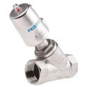 Festo Pneumatic Angle Seat Valve 6 bar Threaded 1.5 in Gunmetal VZXF-L-M22C-M-B-G112-350-M1-V4V4T-50-6