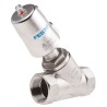 Festo Pneumatic Angle Seat Valve 6 bar Threaded 1.5 in Gunmetal VZXF-L-M22C-M-B-G112-350-M1-V4V4T-50-6