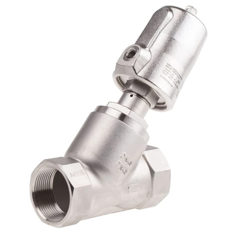 Festo Pneumatic Angle Seat Valve 6 bar Threaded 1.5 in Gunmetal VZXF-L-M22C-M-B-G112-350-M1-V4V4T-50-6