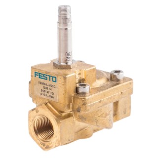 Festo Pneumatic Solenoid Valve 2/2 NC Electric Actuation Brass Body G 3/8 Threaded Port VZWM-L-M22C-G38-F4