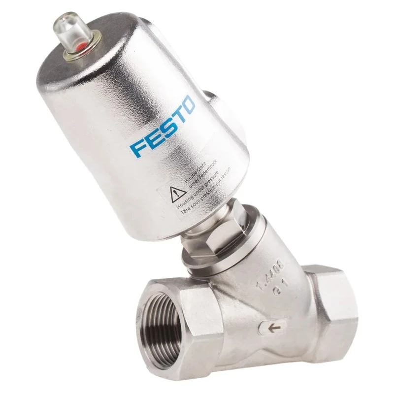 Festo Angle Seat Pneumatic Actuated Valve, Threaded 2 in Port, 3 bar Max Pressure VZXF-L-M22C-M-B-G2-430-H3B1-50-3